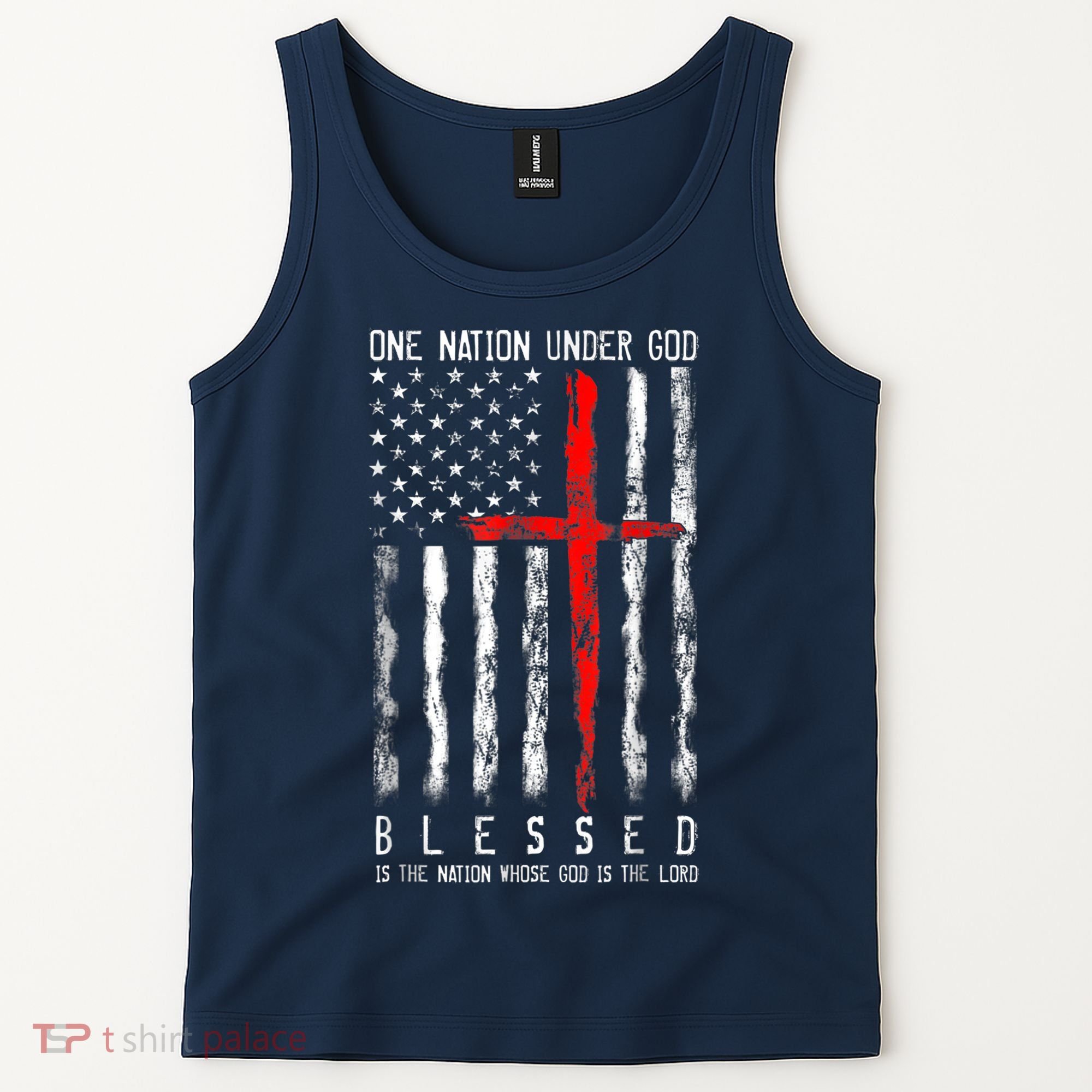 Patriotic Christian Blessed One Nation Under God 4th Of July Tank Top