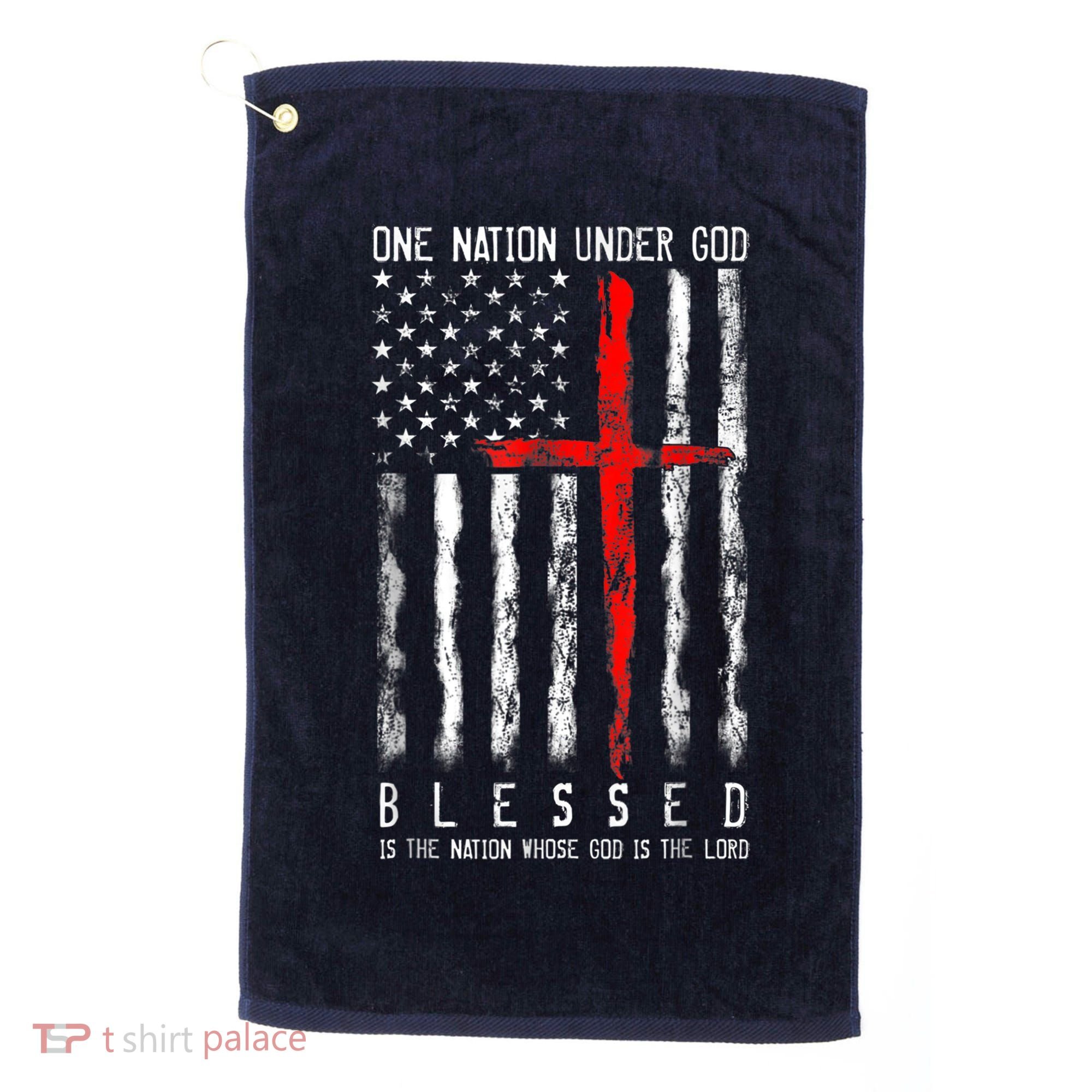 Patriotic Christian Blessed One Nation Under God 4th Of July Golf Towel