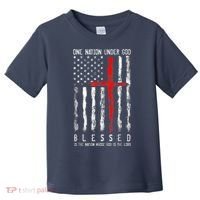 Patriotic Christian Blessed One Nation Under God 4th Of July Toddler T-Shirt thumb 0