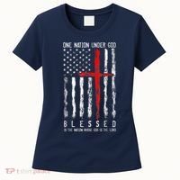 Patriotic Christian Blessed One Nation Under God 4th Of July Women's T-Shirt thumb 0