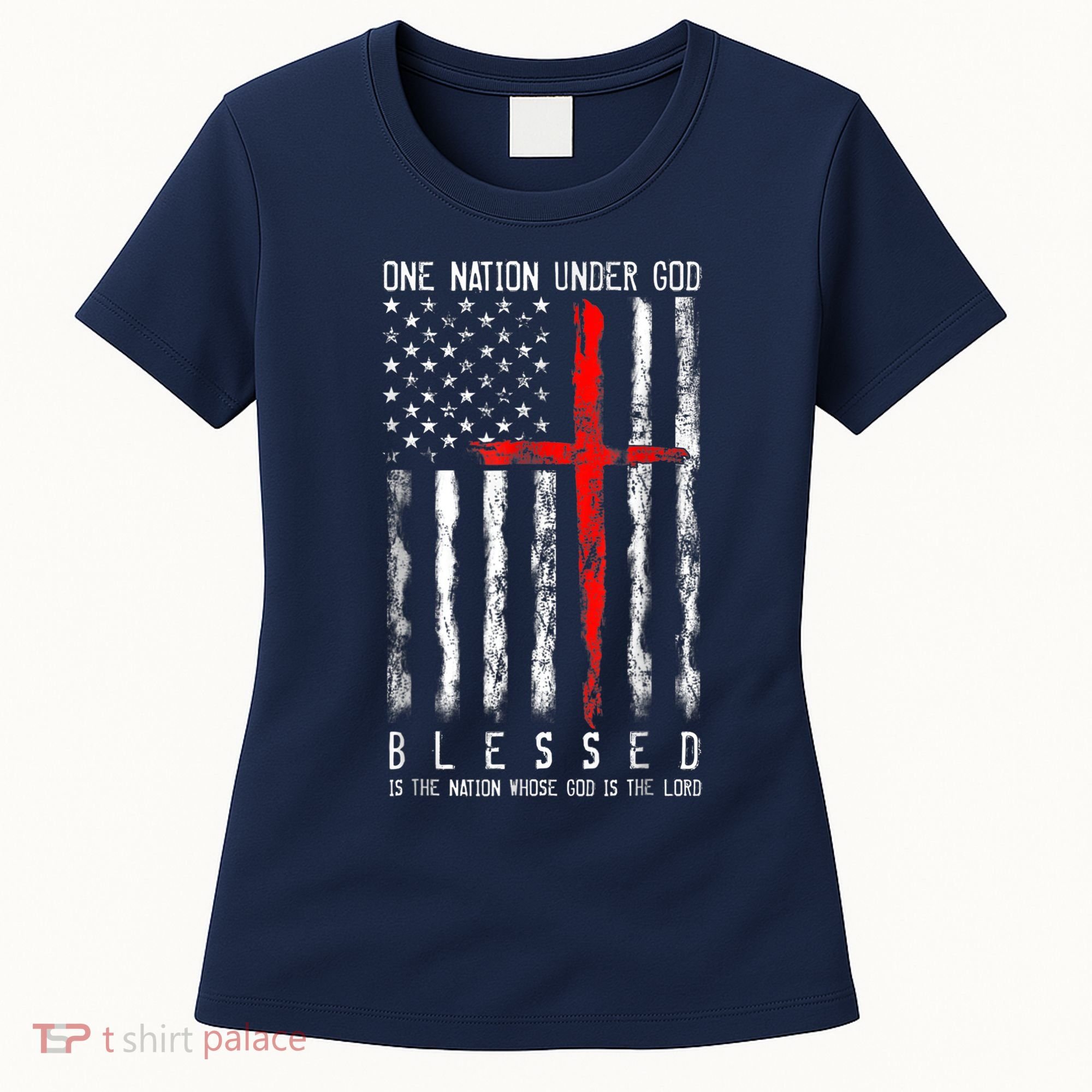 Patriotic Christian Blessed One Nation Under God 4th Of July Women's T-Shirt