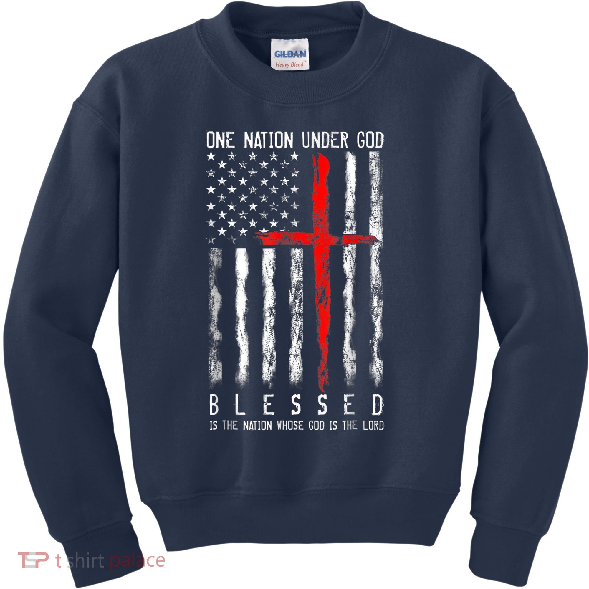 Patriotic Christian Blessed One Nation Under God 4th Of July Kids Sweatshirt