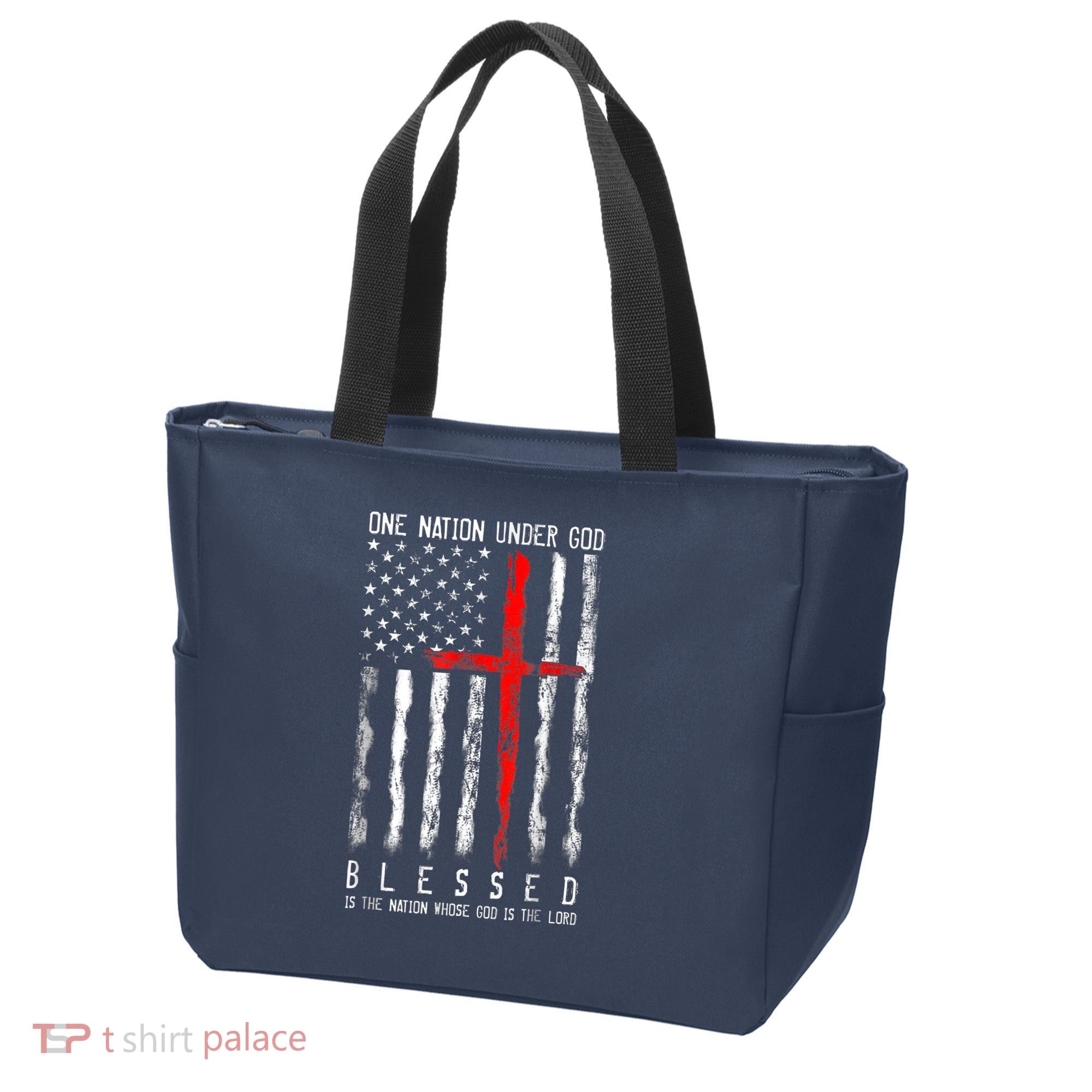 Patriotic Christian Blessed One Nation Under God 4th Of July Tote Bag