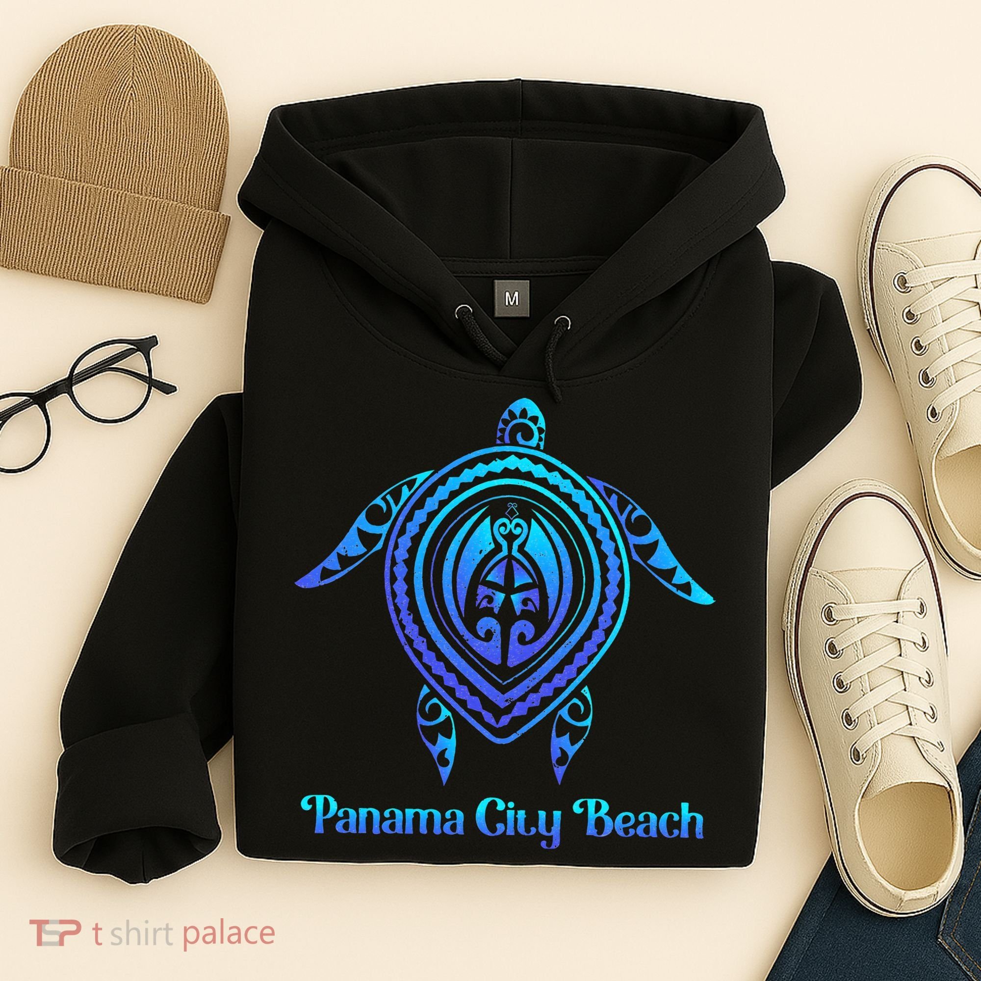 Panama City Beach Florida Souvenirs Tropical Blue Sea Turtle Hoodie