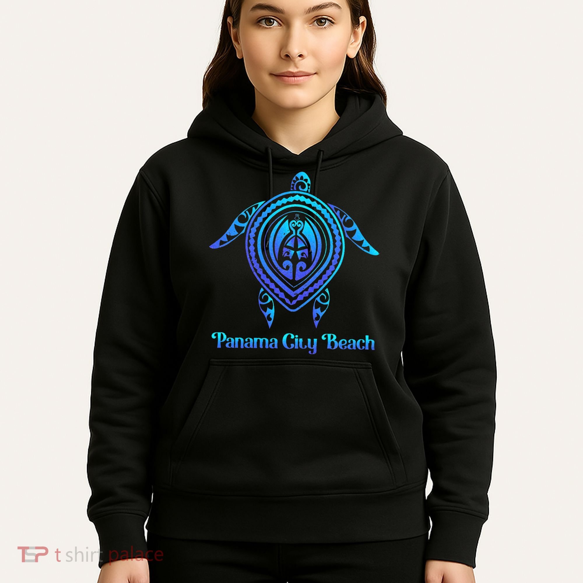 Panama City Beach Florida Souvenirs Tropical Blue Sea Turtle Hoodie