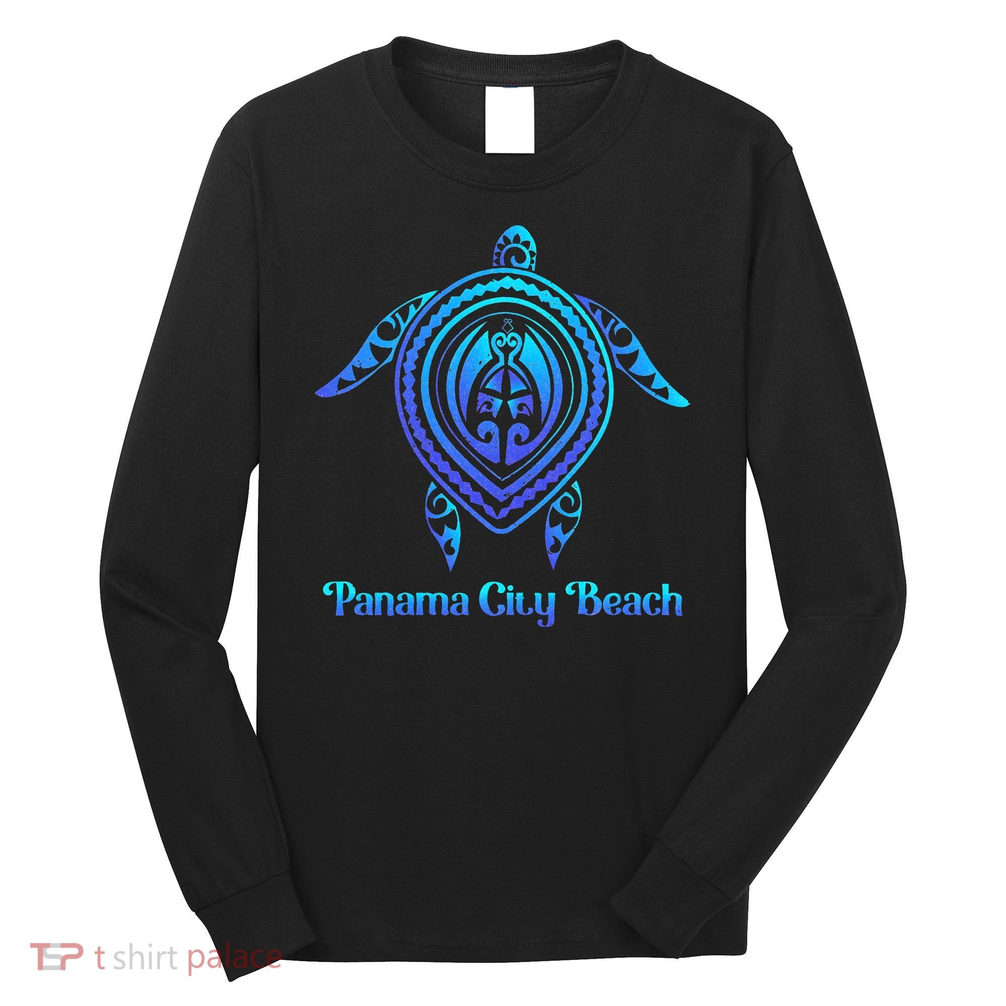 Panama City Beach Florida Souvenirs Tropical Blue Sea Turtle Long Sleeve Shirt