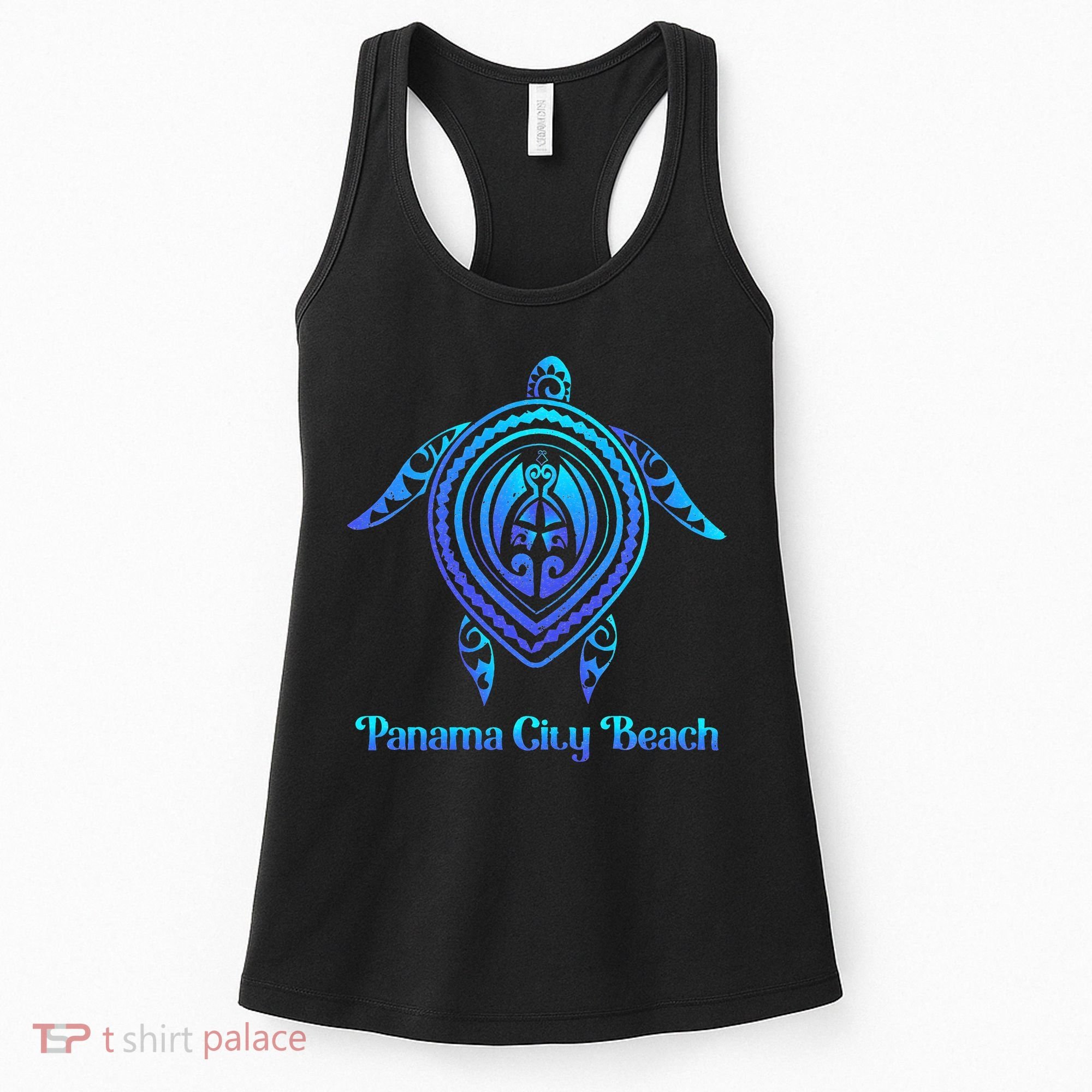 Panama City Beach Florida Souvenirs Tropical Blue Sea Turtle Women's Tank Top