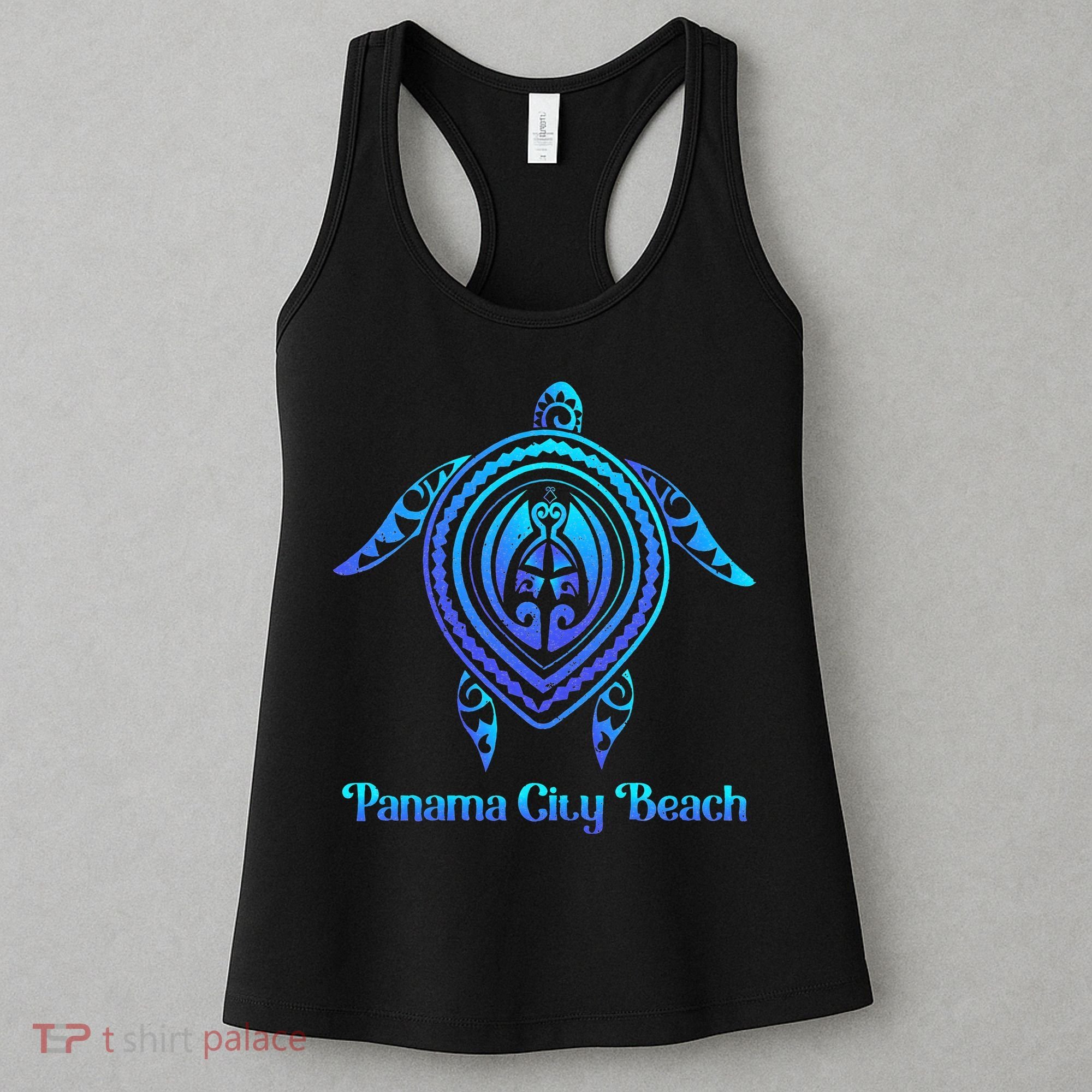 Panama City Beach Florida Souvenirs Tropical Blue Sea Turtle Women's Tank Top