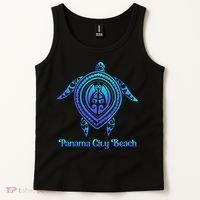 Panama City Beach Florida Souvenirs Tropical Blue Sea Turtle Tank Top thumb 2