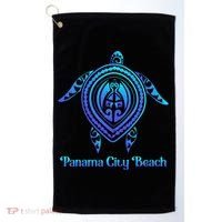 Panama City Beach Florida Souvenirs Tropical Blue Sea Turtle Golf Towel thumb 0