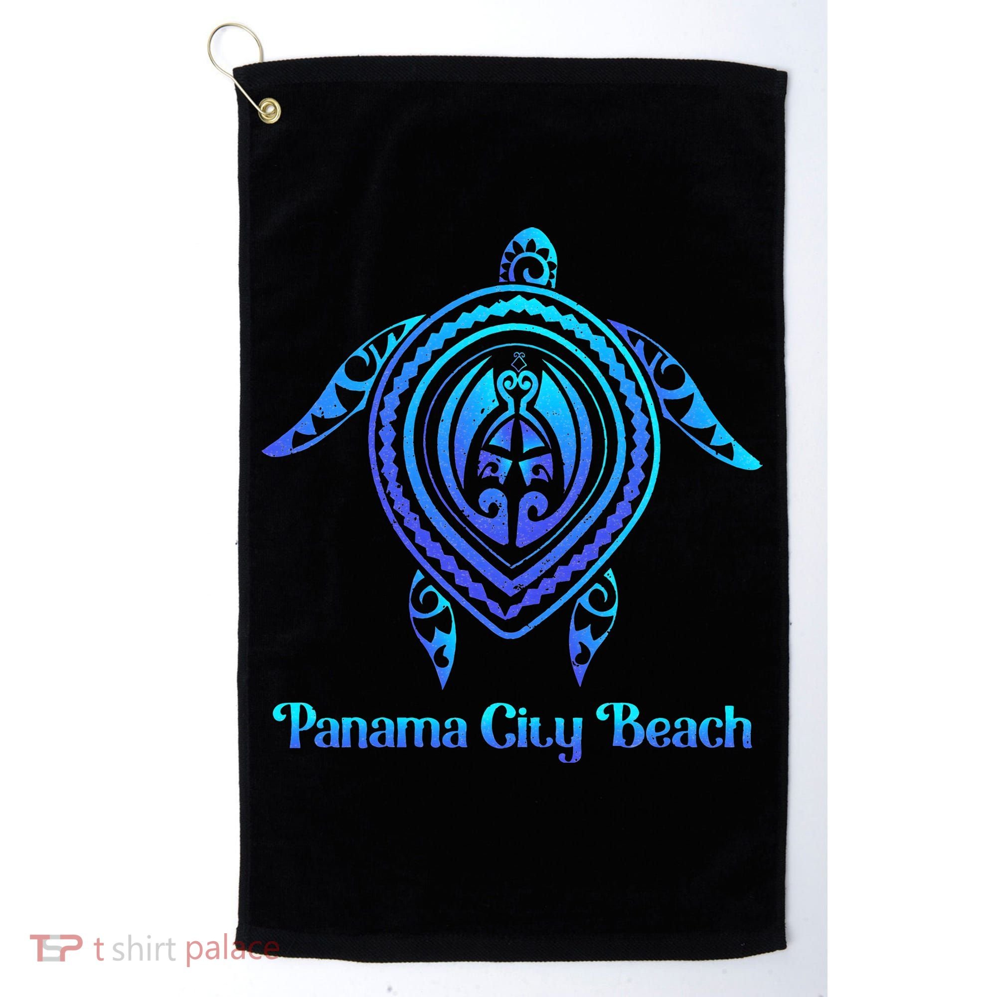Panama City Beach Florida Souvenirs Tropical Blue Sea Turtle Golf Towel