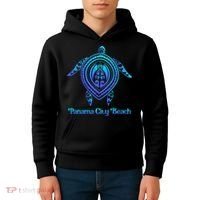 Panama City Beach Florida Souvenirs Tropical Blue Sea Turtle Kids Hoodie thumb 4