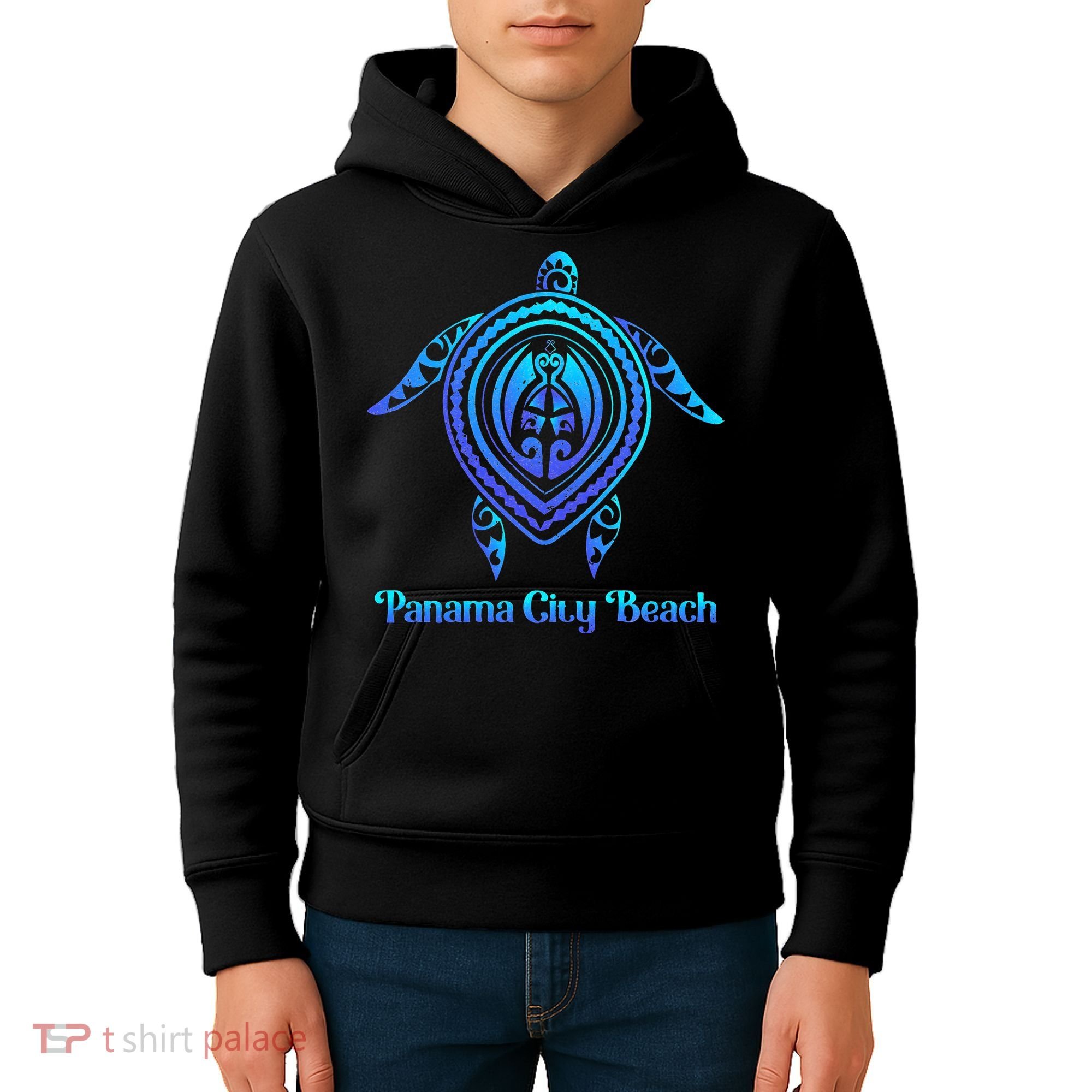Panama City Beach Florida Souvenirs Tropical Blue Sea Turtle Kids Hoodie