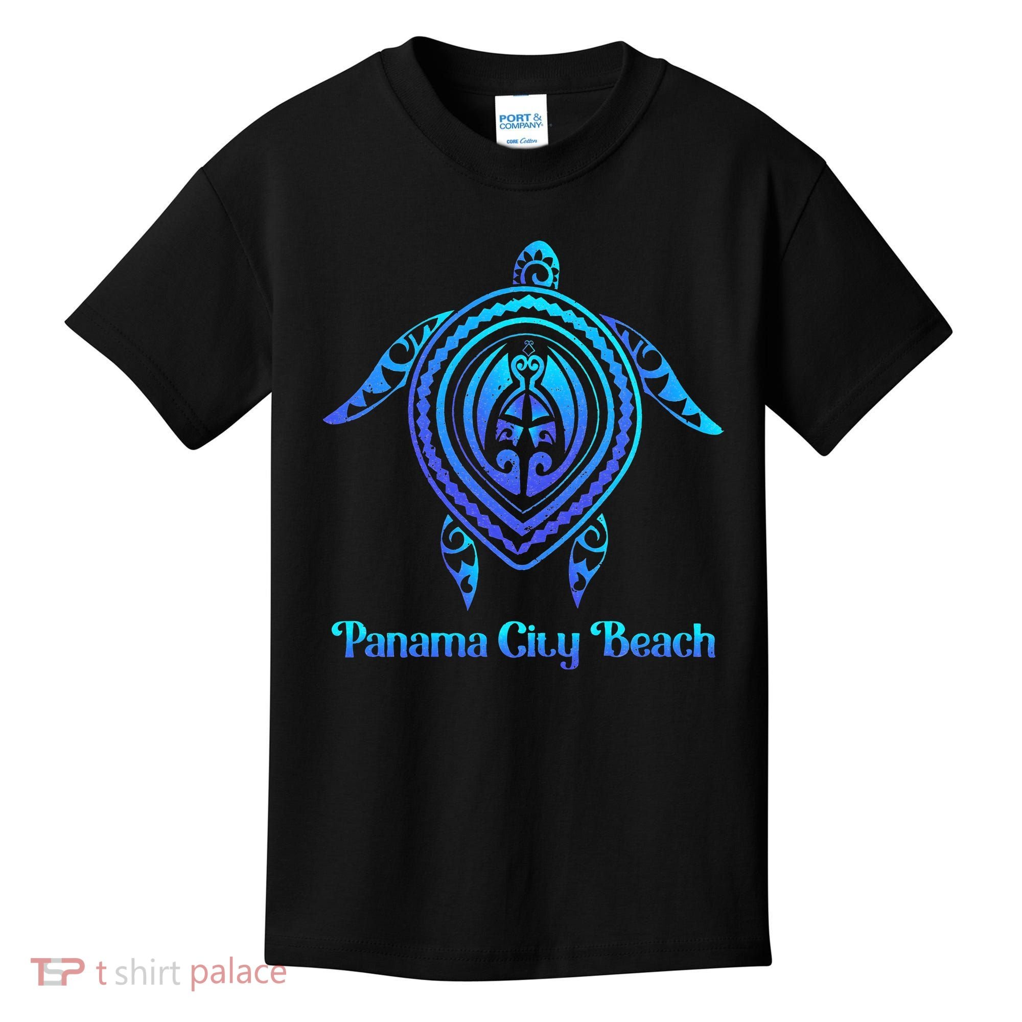 Panama City Beach Florida Souvenirs Tropical Blue Sea Turtle Kids T-Shirt