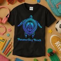 Panama City Beach Florida Souvenirs Tropical Blue Sea Turtle Kids T-Shirt thumb 3