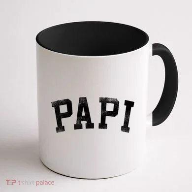Papi Classic Bold Font Birthday Papi Coffee Mug back