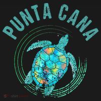 Punta Cana Beach Sea Turtle Illustration Gift Doggie Tank thumb 4