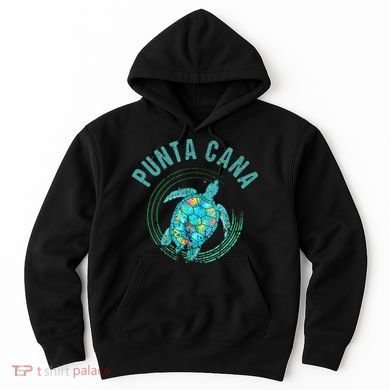 Punta Cana Beach Sea Turtle Illustration Gift Hoodie