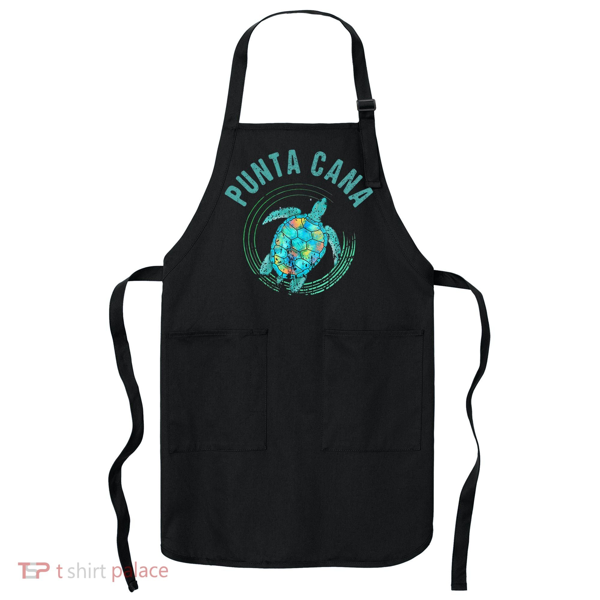 Punta Cana Beach Sea Turtle Illustration Gift Apron