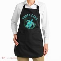 Punta Cana Beach Sea Turtle Illustration Gift Apron thumb 2