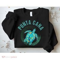 Punta Cana Beach Sea Turtle Illustration Gift Sweatshirt thumb 2