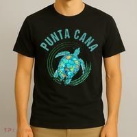 Punta Cana Beach Sea Turtle Illustration Gift T-Shirt thumb 3