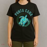 Punta Cana Beach Sea Turtle Illustration Gift T-Shirt thumb 4