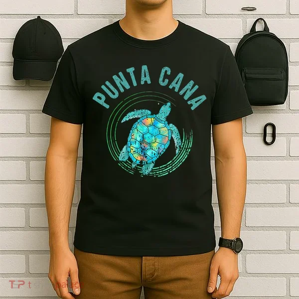 Punta Cana Beach Sea Turtle Illustration Gift T-Shirt