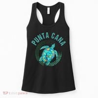 Punta Cana Beach Sea Turtle Illustration Gift Women's Tank Top thumb 0