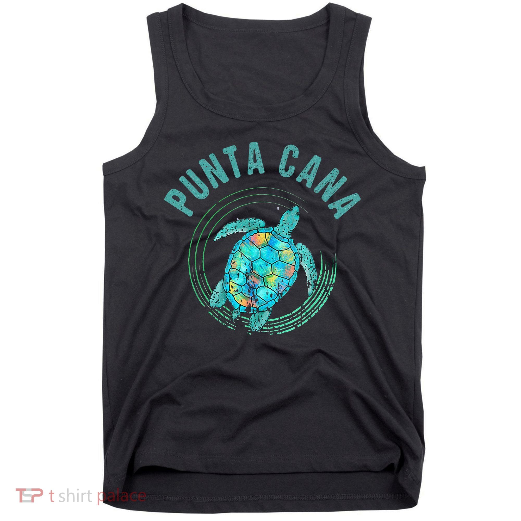 Punta Cana Beach Sea Turtle Illustration Gift Tank Top