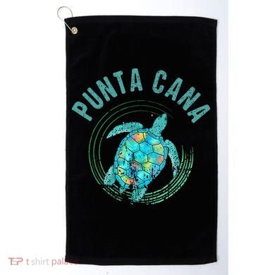 Punta Cana Beach Sea Turtle Illustration Gift Golf Towel