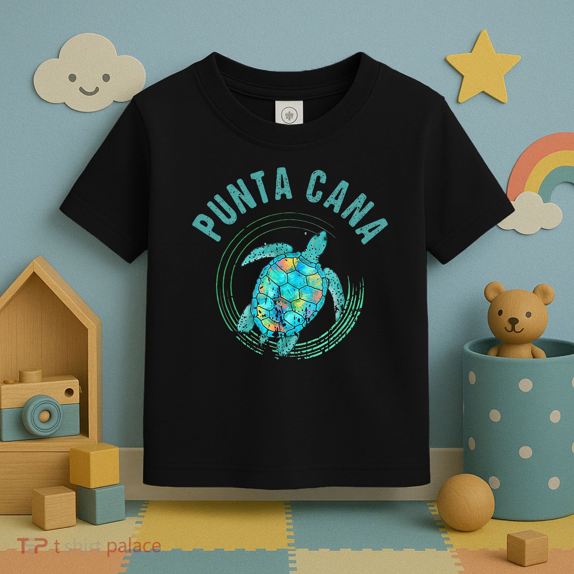 Punta Cana Beach Sea Turtle Illustration Gift Toddler T-Shirt