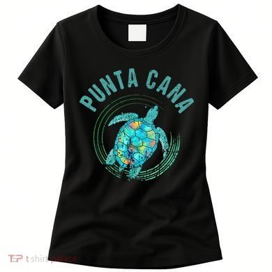 Punta Cana Beach Sea Turtle Illustration Gift Women's T-Shirt