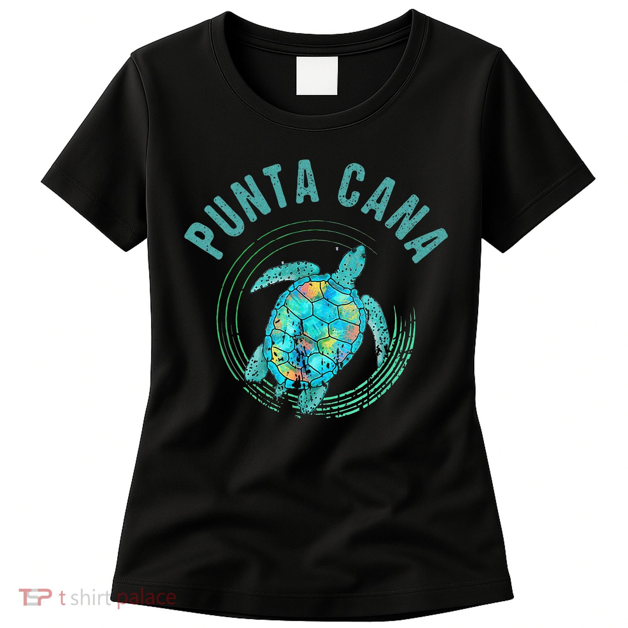 Punta Cana Beach Sea Turtle Illustration Gift Women's T-Shirt