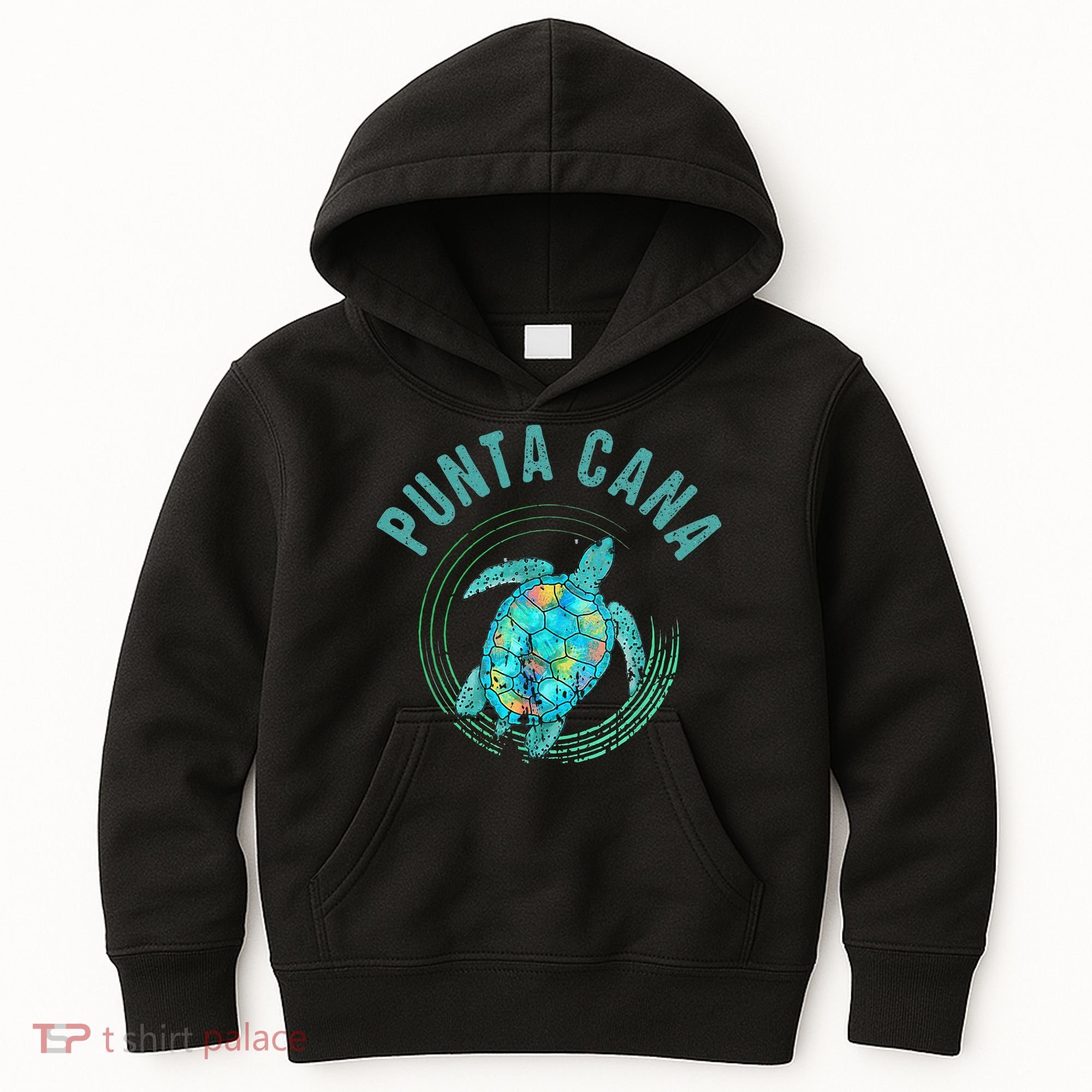 Punta Cana Beach Sea Turtle Illustration Gift Kids Hoodie