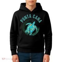 Punta Cana Beach Sea Turtle Illustration Gift Kids Hoodie thumb 4