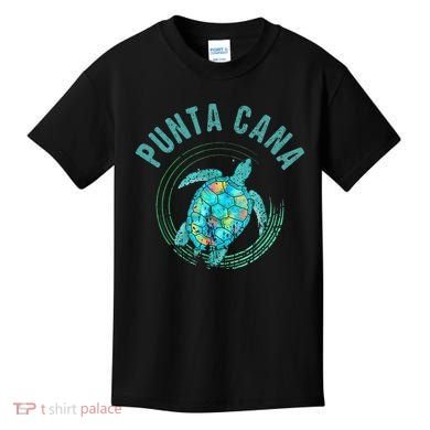 Punta Cana Beach Sea Turtle Illustration Gift Kids T-Shirt