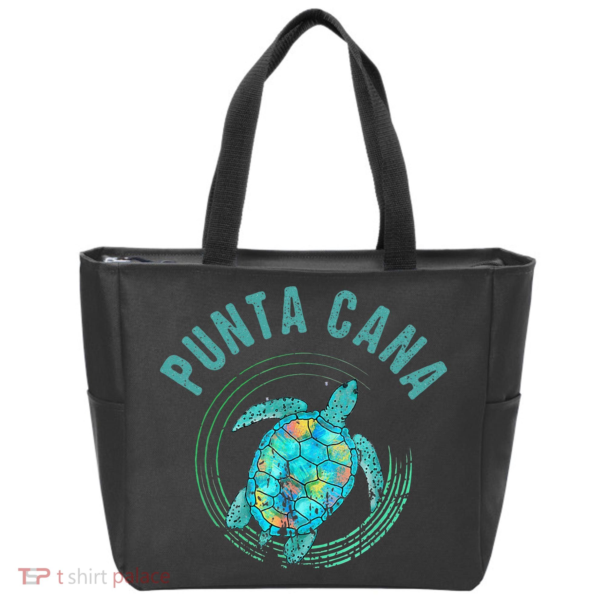 Punta Cana Beach Sea Turtle Illustration Gift Tote Bag