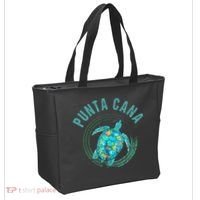 Punta Cana Beach Sea Turtle Illustration Gift Tote Bag thumb 2