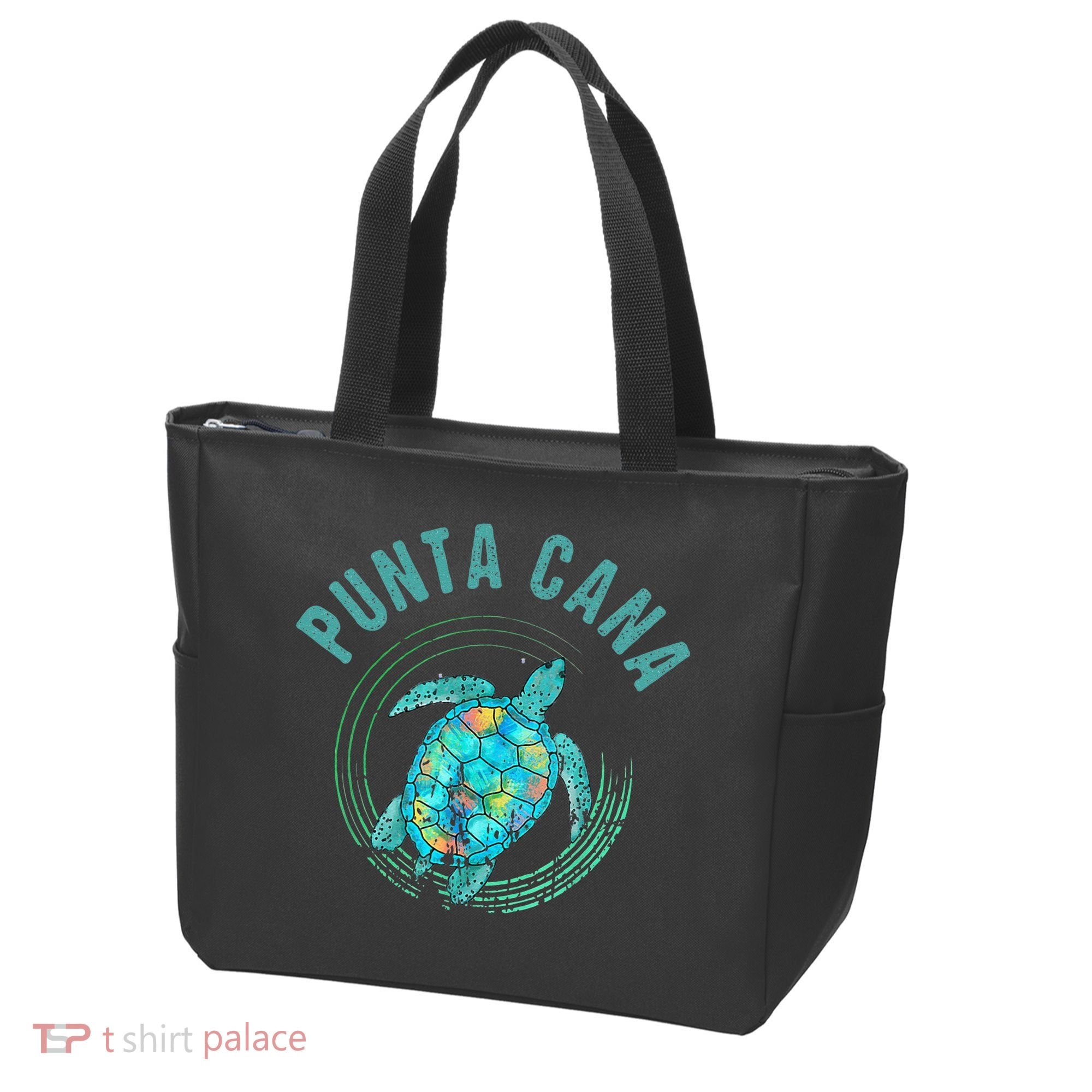 Punta Cana Beach Sea Turtle Illustration Gift Tote Bag