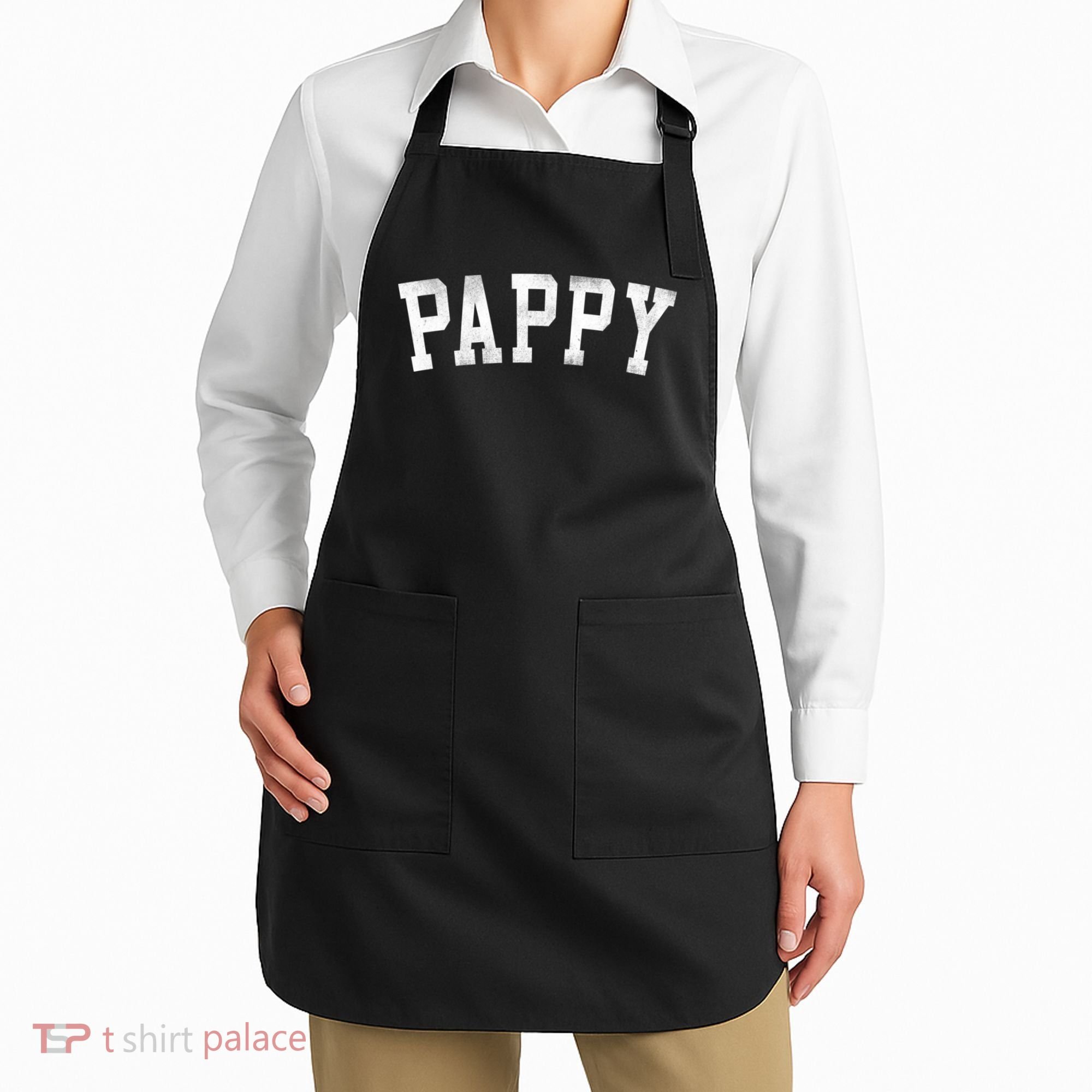 Pappy Classic Bold Font FatherS Day Pappy Apron