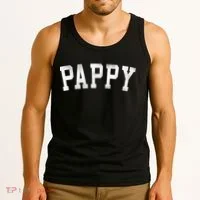Pappy Classic Bold Font FatherS Day Pappy Tank Top thumb 3