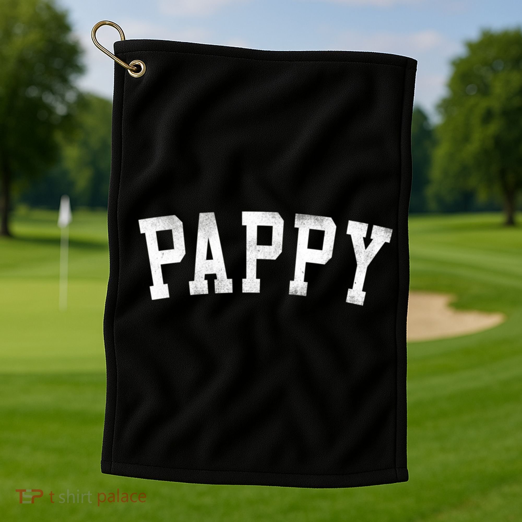 Pappy Classic Bold Font FatherS Day Pappy Golf Towel