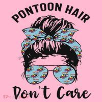 Pontoon Captain Boating Pontoon Hair Don't Care Messy Bun Coaster thumb 2