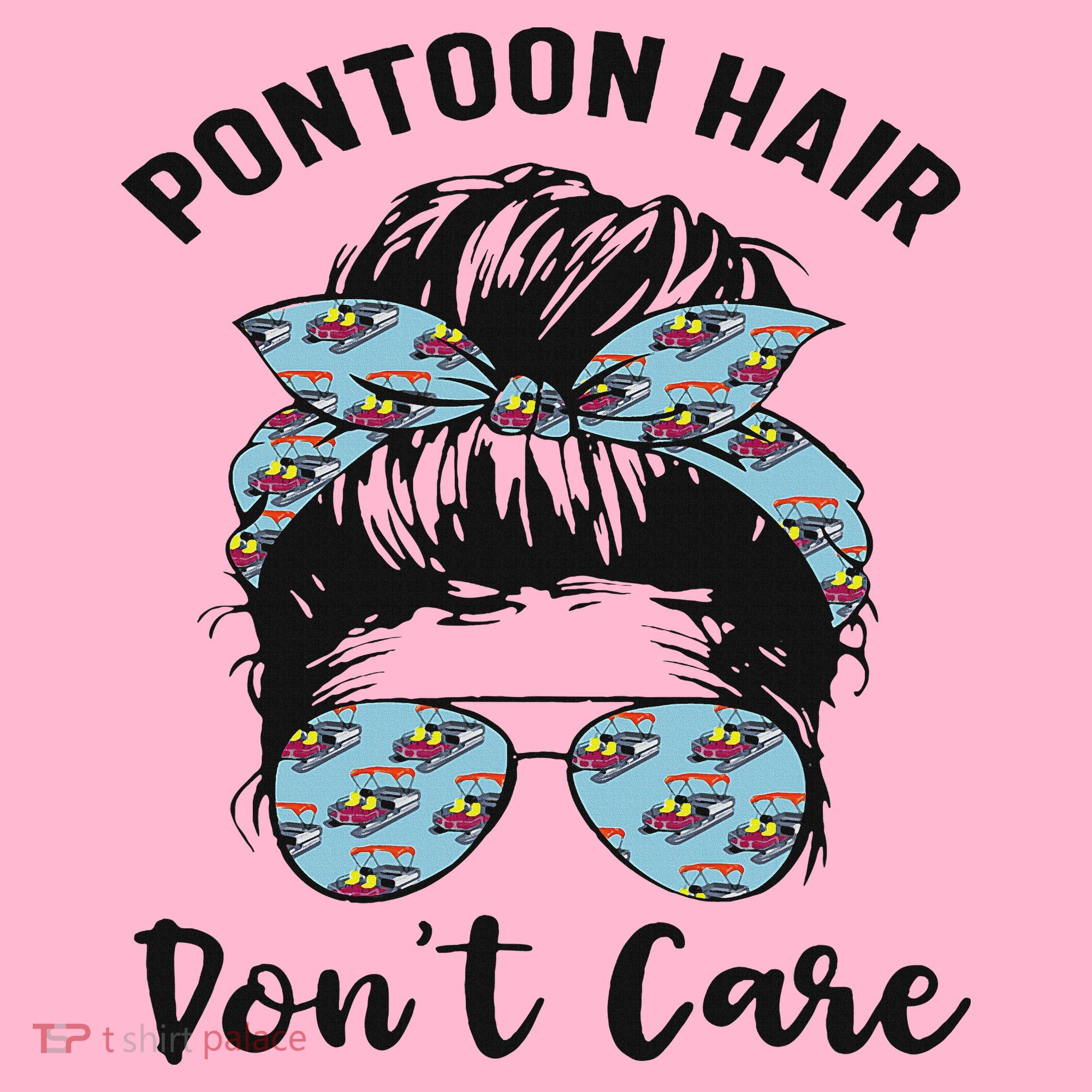 Pontoon Captain Boating Pontoon Hair Don't Care Messy Bun Coaster