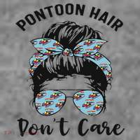 Pontoon Captain Boating Pontoon Hair Don't Care Messy Bun Toddler Hoodie thumb 2
