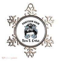 Pontoon Captain Boating Pontoon Hair Don't Care Messy Bun Ornament thumb 0