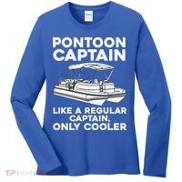 Pontoon Captain Boat Owner Women's Long Sleeve Shirt thumb 0
