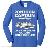 Pontoon Captain Boat Owner Kids Long Sleeve Shirt thumb 0