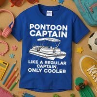 Pontoon Captain Boat Owner Kids T-Shirt thumb 3